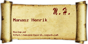 Manasz Henrik névjegykártya